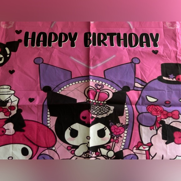 NEW My Melody & Kuromi Birthday Banner Vinyl Back Drop measuring in 5x3ft. - Picture 6 of 6